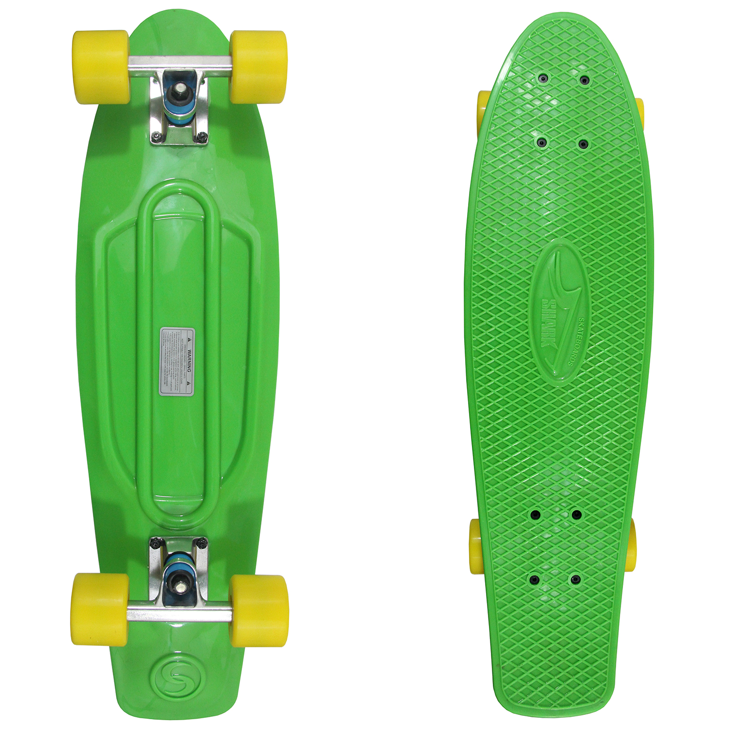 27" Shark Retro Longboard Skateboard Plastic Cruiser Vinyl Stereo